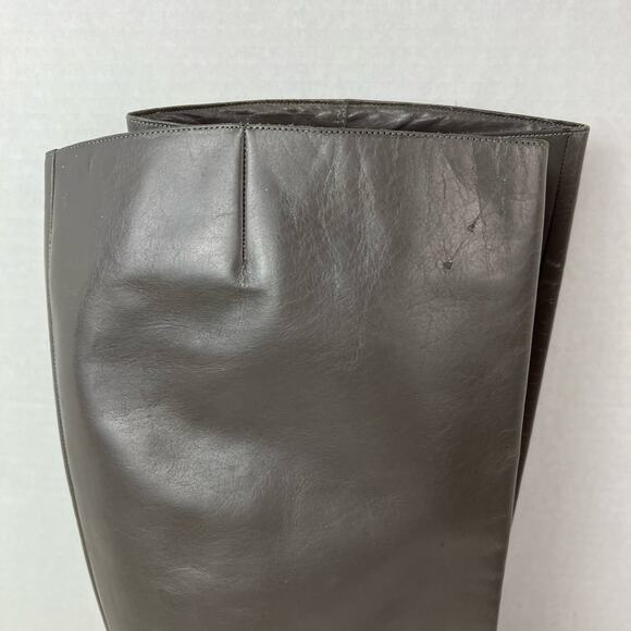 Salvatore Ferragamo Vintage Gray Heeled Tall Ridding Boots Size 8 B Narrow Worn - Picture 8 of 16